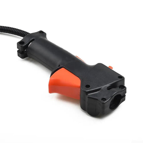Throttle Handle Switch Assembly For Multi Tool Brush Cutter With Kill Switch 26mm Pipe Trigger Cable Orange Wire Harness in black and orange