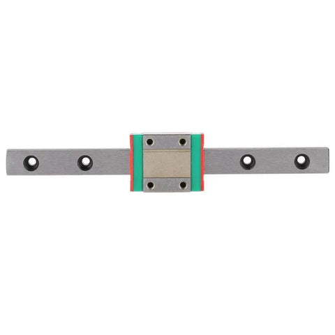 Miniature Linear Rail With Slide Block 12mm Wide for pro grade precision motion, 4-point load bearing, front view