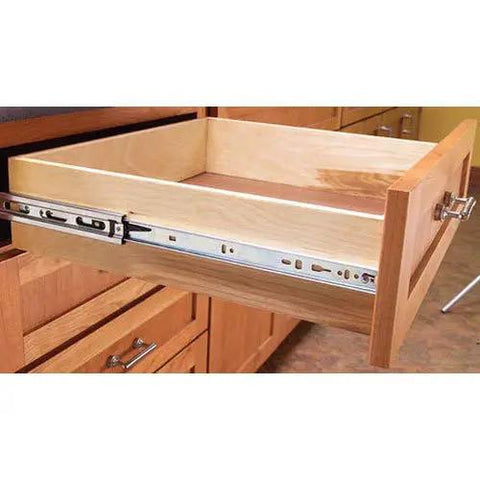 Pack Of Ten 12 Inch Ball Bearing Full Extension Drawer Slides Zinc Plated With Three Fold Full Extension And 100 Lbs Weight Capacity