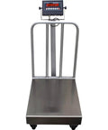 Rock Solid Heavy Duty Industrial Bench Scale 500 Lb Capacity 18 X 24 Inch Platform with digital display and cushioned casters.