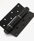 Invisible Hydraulic Door Hinge With Adjustable Damper And Automatic Closer Built From Rust Proof Aluminum for doors, black finish, top view.
