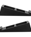 Tilted Wedge Desktop Speaker Stands Pair for Small Speakers, side view, showing 15 degree tilt and anti-vibration design