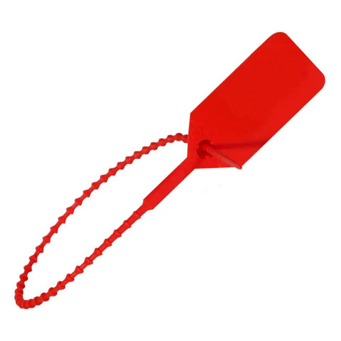 UL Rated Dateless Fire Extinguisher Tamper Seals 1000 Pack Red pull tight security seal for emergency equipment inspection.