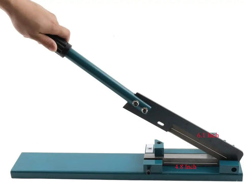 Wire Duct Cutter For Din Rail And PVC Trunking Manual Adjustable Cutting Tool displayed with handle and cutting base on white background.