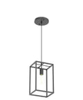 Industrial Black Pendant Light Fixture With Geometric Wire Cage, Retro Modern Loft Vibe Lantern For Kitchen Island And Dining Room, Farmhouse Hanging Light For Hallway Entryway Bathroom One Light