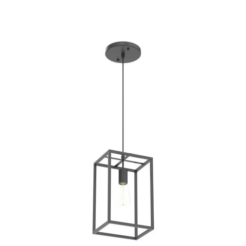 Industrial Black Pendant Light Fixture With Geometric Wire Cage, Retro Modern Loft Vibe Lantern For Kitchen Island And Dining Room, Farmhouse Hanging Light For Hallway Entryway Bathroom One Light