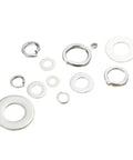 260 Pcs Stainless Steel Lock And Flat Washer Set M3 To M10 with spring lock and flat washers displayed on white background