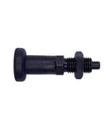 Top Shelf M12 Ball Nose Spring Plunger With Self Locking Adjustment Knob, carbon steel core, used for workbench gripping.