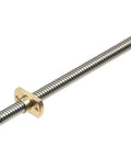 Close-up of 365mm T8 Lead Screw With 2mm Lead And Brass Nut Z Axis Upgrade Kit For Ender 3 V2 Neo, Pro, and Voxelab 3D Printers.