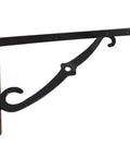 Built Different Wrought Iron Shelf Bracket, Decorative Corner Wall Mount, Heavy Duty right angle design with scroll detail.