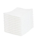 Stack of Virgin Terry Cotton Towels Pack Of 60, 14 By 17 Inches, White, Medium Lint, Terry Cloth Bath And Kitchen Towels For Home