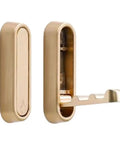 Foldable Wall Mounted Coat Hook Built With Heavy Duty Steel No Sweat Install Slick Hideaway Profile, gold finish with foldable arm.