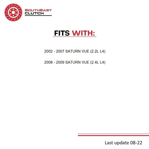 Fits with Saturn Vue 2002-2009 specifications for 2.2L and 2.4L engines, Ready To Roll Prefilled Clutch Master Cylinder And Slave Setup.