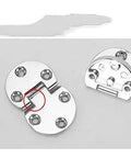 Built Tough Zinc Alloy Concealed Hinges 2 Pack Adjustable 90 Degree Flap Covers for kitchen cabinets showing smooth edges and assembly detail.