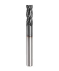 Pro Grade Heavy Duty Carbide End Mill With Square Nose For Hardened Steel, TiAlN Coated, 17 64th Inch Cutting Diameter, shown vertically