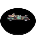 Farm Themed Pickup Truck Swappable Phone Grip With Cute Farm Animals For Farmers And Truckers A Fun Ranch Life Accessory To Keep Your Phone Handy And Looking Fresh On The Go showing vintage truck with animals.