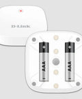 Wi Fi Water Leak Sensor Alarm Starter Kit With App Alerts And Whole Home Monitoring No Hub Needed AC Powered Easy Plug In Setup Protect Your Home From Floods showing battery compartment