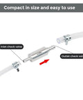 Two Pack Brake Bleeder Hose Kit With One Way Check Valve for motorcycle brakes and clutch, aluminum valve, clear tubes shown.