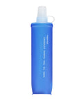 Blue 250ml ultra lightweight foldable water bottle for hiking and outdoor adventures, reusable pouch, eco-friendly TPU.