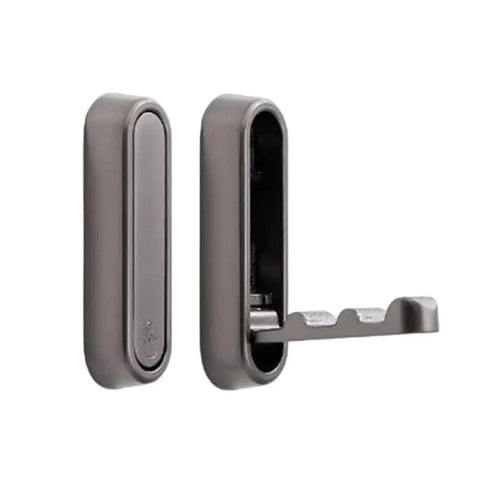 Foldable Wall Mounted Coat Hook Built With Heavy Duty Steel No Sweat Install showcasing gold and gray finish and compact design.