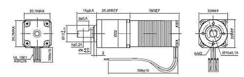 Technical diagram of 19 To 1 Planetary Gearbox Nema 8 Stepper Motor Geared Stepper Motor Tiny But Mighty With 0.095 Degree Step Angle