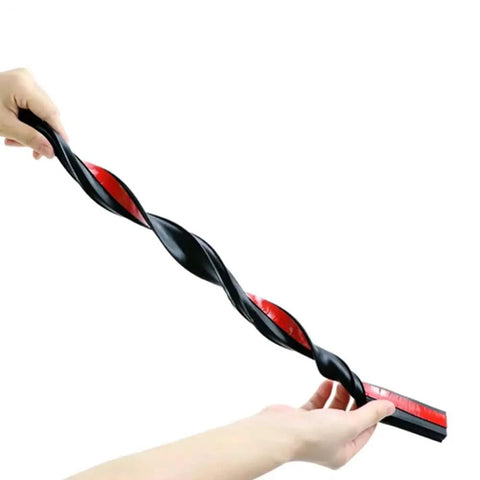 Heavy Duty Thickened Tailgate Weather Strip For Tesla Cybertruck With beefed up adhesive backing and flexible EPDM rubber held in hand.