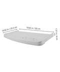 Heavy Duty Sliding Keyboard Tray Smooth Glide Under Desk Mount showing dimensions for sturdy ABS plastic design.