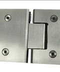 Stainless Steel Pivot Hinge Set For Glass Shower Doors 201 Grade Glass Clamps And Clips Bathroom Hardware close-up view