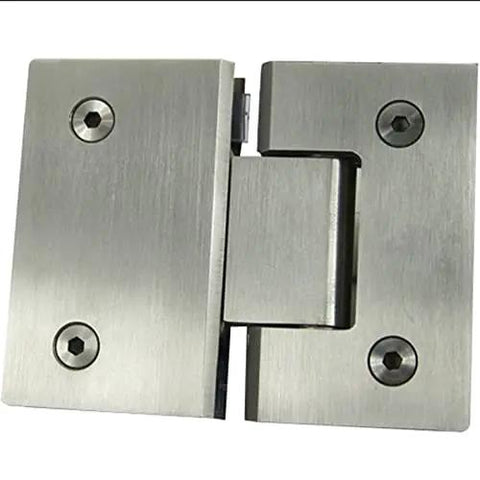Stainless Steel Pivot Hinge Set For Glass Shower Doors 201 Grade Glass Clamps And Clips Bathroom Hardware close-up view