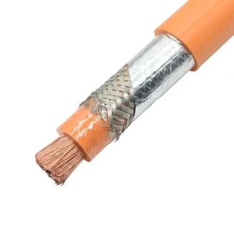 Close-up of Premium XLPE Double Shielded EV Power Cable with pure oxygen free copper for reliable charging.
