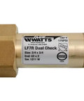 Watts LF7RU2-2 lead-free brass dual check valve, 3/4-inch MPT, one-piece