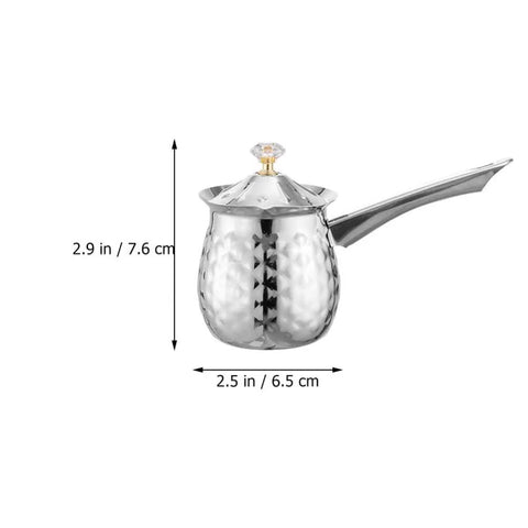 Turkish Coffee Pot Cezve Ibrik 200ml Stainless Steel Stove Top Brewer With Spout For Espresso And Traditional Turkish Coffee Ideal Milk