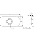 Technical drawing of Centered Slide-In T-Nuts 10-32 For 10 Series Aluminum Extrusions, 1010 Steel With Black Zinc Finish dimensions.