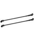Beefy Steel Cut To Length Drive Shaft With Universal Joint For 68 To 229mm Length RC Crawler LCG Rigs Capra SCX10 Pro Two Pack Black CNC Machined Stainless Steel With Spline Engagement Fits 5mm Output Includes 4mm Set Pins For Pinion And Transmission, two black RC drive shafts
