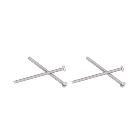 Heavy Duty M3 Cheese Head Slotted Screws Crafted From Premium A2 70 Stainless Steel Fasteners in crossed arrangement.
