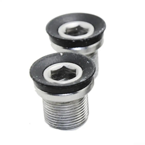 2 Pack Bicycle Crank Arm Bolts For ISIS Axle Ebike M15 Thread Steel With Plastic Seal Black 15mm Length 8mm Hex Socket Easy Install Rustproof Cycling Parts Kit, close-up