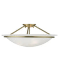 Newburgh 3 Light Ceiling Mount In Bronze, Transitional Style Ceiling Fixture With Steel Construction, Alabaster Glass Shade