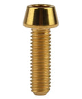 Five Pack Titanium M6 X 1.0 Hex Socket Head Cap Screws For Bike Stem Gold Titanium PVD Coated Lightweight Rustproof And Strong For Road And Mountain Bikes.