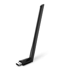AC600 Dual Band USB WiFi Adapter For PC With 5dBi Antenna in black, showing wireless card for desktop 80211ac settings.