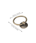 8 Pack Vintage Metal Drop Ring Drawer Pull Handles Zinc Alloy Circular Cabinet Hardware, light brown, shown with measurements.
