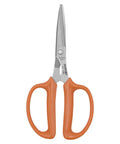 Smooth Snipping All Purpose Scissors 7 Inch 3 Pack with orange ergonomic grips and stainless steel blades.