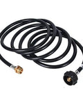 Propane Hose 1lb To 20lb Adapter For 12 Foot Connection, black coiled hose with brass fittings for large LP tanks, compatible appliances