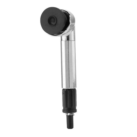 Premium Pneumatic Air Die Grinder Kit Featuring A Badass 90 Degree Angle Head For Rapid Polishing And Precision Grinding Work 1/4 Inch Chuck close-up of angle head
