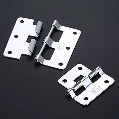 Detachable Flight Case Hinge For Cabinet Doors And Wardrobes, stainless steel hinges displayed on a black surface