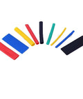 140 Pc Heat Shrink Sleeve Kit For Wire Repair, Flame Retardant Rubber Cable Wrap Tube, Electrical Insulation Sleeves With Stretchy Fit For Harsh Shop Environments And Quick Fixes Without Disconnecting Parts., assorted colored heat shrink sleeves laid out flat for wire repair