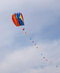 Colorful Parafoil Kite With 118 Inch Long Tail Go-To Outdoor Fun Easy To Fly Includes Handle And Line 20 Inch Frame