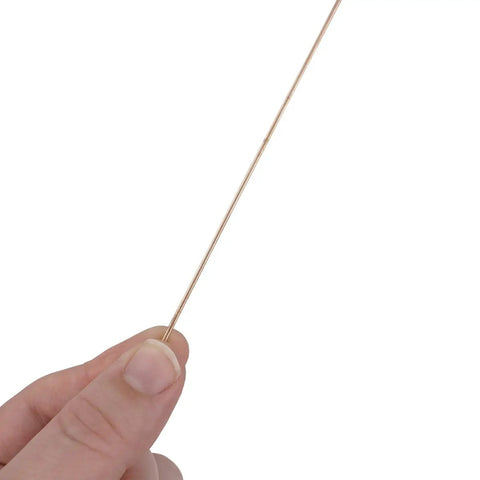Close-up of 4 Pack Stay Silv 15 Percent Flat Brazing Rods 20 Inch for copper to copper HVAC R applications, held by hand.
