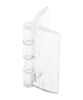 Side view of Set Of Four Clear Acrylic Folding Hinges 45x35mm Mini Hinge Hardware for Furniture and Cabinets