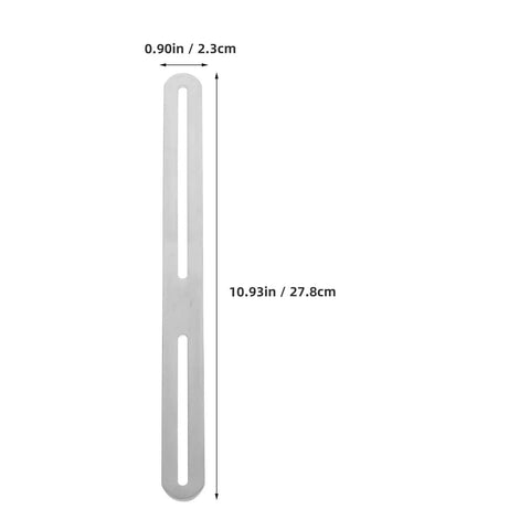 Stainless Steel Adjustable Slotted Flat Mending Plates With Installation Holes For Shelf Repair And Wood Table Brackets, showing measurements
