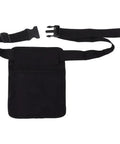 Built Tough Waterproof Black Oxford Cloth Waiter Waist Bag With Adjustable Belt, showing the black pouch and straps.